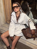 Stand Collar Drawstring Waist Trench Jacket Female Commute Long Sleeves Casual Women's Mid-Length Trench Coat
