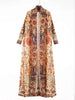 Niche Printed Windbreaker Women's Loose Oversized Long Sleeved Pleated Trench Cardigan Long Coat 2DB2481