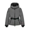 Women Winter Hooded Down Jackets With Belt Lady Warm Thick Long Sleeve Stand Collar Parkas Padded Coats Sports Ski Outdoor