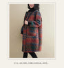 Autumn Winter Women Loose Red Plaid Parkas Hooded Padded Baggy Ladies Outerwear Vintage Buttons Pockets Warm Overcoat Parkas