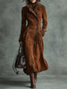 Ropa Elegante Mujer Autumn Winter Lapel Western Style Jacket Women's Long Windbreaker Jacket Capotto Donna Manteaux