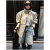 Solid Stand Collar Trench Coats Women Elegant Long Sleeve Double-breasted Belt Jacket Autumn Lady Commuting Outwear