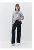 Women Jeans Fleece Lined Wide Leg Washed Finish Warm Insulation Soft Touch Winter Everyday Style Full Length