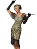 1920s Women Flapper Fringe Dress Sexy V-neck Butterfly Sleeve Sequin Banquet Party Evening Dress Ladies Vintage Gatsby Costumes