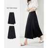 Black Wide-Leg Pants Autumn Flowy Ankle-Length Side Zipper Detail Trousers Office Lady Commuter Bottoms A1738