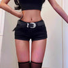 Woman High Waist Aesthetic Straight Leg Jeans Female Streetwear Mini Pants Girls Y2k 2000s Black Baggy Denim Shorts