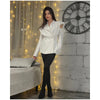 Chic Solid Waist Cinching Blazer Coat Women Wide Shoulder Split Sleeves Single Button Jacket Spring Lady Street Jackets