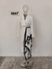 Women's Blazer Skew Collar Asymmetric Pleating Mesh Spliced Slim Designer Suit Jackets Autumn Tide 7AB4740