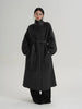 Advanced Gray Standing Collar Long Woolen Coat For Women'S Autumn And Winter Clothing, Double-Sided Woolen Coat