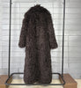 Colorful Women's Furry Coat Rose Pink Faux Fur Coat Suit Collar Autumn Winter Thick Cardigan Long Overcoat Chic 2DB5859
