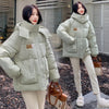 Autumn Winter Cotton Jacket Women's Korean Cotton-Padded Thicken Warm Hooded Parkas Short Coat Female Casual Ladies Top