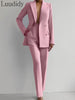 Two Piece Suit Women's Blazer Suit Office Lady Long Sleeve Blazer and Pant Sets