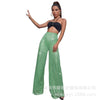 Women's Solid Color Wide-leg Pants Casual Elegant Black Sequins Holiday For Women Long Pant Womens Clothing