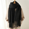 240x38cm Women's Cashmere Winter Scarf - Soft Warm Pashmina Wrap, Thick Long Shawl with Tassels, Elegant Poncho Blanket