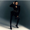 Sexy Hollow Out Puff Sleeves Top Women Chic Waist-cinching Single-breasted Shoulder Pad Short Coat Lady Solid Outwear