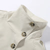 Women's Coats Jacket Double Breasted Belted Cropped Trench Coat Stand Collar Long Sleeve Casual Outerwear For Ladies