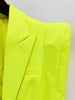 Designer Jacket Women Peak Strong Shoulder Double Breasted Long Blazer Fluorescein
