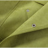 Autumn Women's Green Suede Short Jacket Loose Lapel Zipper Long Sleeve Bomber Coat Female Lady High Street Outwears