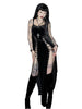 Dark Punk High Split Hem Straps Dess 90s Streetwear Gown Women Sexy Corn Bandage Velvet Dresses Mall Gothic Clothing