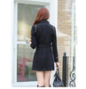 Autumn Winter Women Wool Coat Ladies Woolen Long Coat Female Slim-fit Double-Breasted Jacket with Belt S-3XL