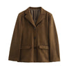 Women's Jacket Old money Jackets Brown Leather Suede Jacket Coat Vintage Demi-season Jacket Autumn Winter Outerwears