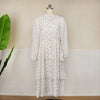 Elegant Women Ruffles Midi Dresses Dot Printing Long Sleeve Buttons Up Ball Gowns French Style Female Chiffon Dress