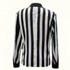 Casual Black and White Striped Print Vintage Blazers Women Fall Clothes Coat Notched Collar Single Breasted Outerwears
