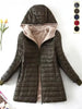 Mid Length Korean Edition Hooded Fit Women Jackets Autumn Winter Mid-length Office Cotton Coats Warm Lamb Fleece Parkas