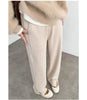 High Waist Autumn Winter Women Woolen Pants Elastic Waist Quality Trousers Straight Type Soft Warm Trousers