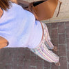 Colorful Striped Jeans Women's Long Pants Female High Street Low-waisted Pockets Denim Trousers Women's Holiday Outwear