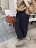 Women Casual Loose Pockets Woolen Suit Pants Autumn Winter High Waist Thicken Korean Ladies Solid Harem Trousers WP49