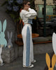 Contrast Color Patchwork Hoodies Pants Set Women Zipper Short Hooded Coats Lace Up Wide Leg Pant Spring Autumn Tracksuit