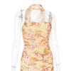 Elegant 2 Pieces Dress Set with Scarf Women Matching Sets Sexy Cropped Top and Long Dress Set Casual Dress