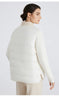 BC911 Polo Collar Spliced 100% Cashmere Long Sleeve Single Breasted White Goose Down Jacket for Women