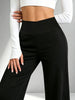 Women's High-Waisted Wide-Leg Workout Pants, Black Classic Yoga Pants, Straight-Leg Jogging Pants, for Fitness and Daily Casual