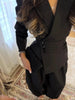 Chic Solid Lapel Coat Long Pant Suit Women Casual Full Sleeve Waist Cinching Blazer Wide-leg Pants Set Lady Daily Street Outfit