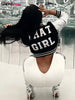 Fluffy Letter Short Jacket Varsity Women Hipster Leather Sleeve Patchwork Y2K Baseball Casual Wild Streetcoat Outwear