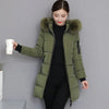 Parkas Women Winter Jacket Coat Hooded Fur Collar Outwear Female Parka Thick Cotton Padded Female Overcoat