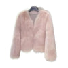 Autumn Winter V-Neck Korean Version Female Short Fur Coat Solid Color Beautiful Be All-match Ladies Outerwear