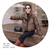 Solid Color Windproof Cropped Puffer Jacket Women Winter Thick Short Coat Warm Coat Fluffy Parka Vintage Tops Women's Clothing