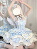 Lovely Kawaii Slash Neck Slim Lolita Dress Women Sweet Design Bow Off Shoulder Sling Dresses Elegant Cute Pretty Clothing