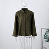Elegant Stripe Blazer Women Loose Full Sleeve Stand Collar Single Breasted Coats Female Spring Outwear Lady
