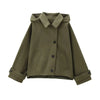 Women's Jackets Green Oversized Hoodies Autumn Winter Coats And Jackets Long Sleeve Loose Removable Hood Outerwears