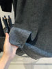 Original Grey Women's wool blend woolen coat with belt, double-sided fleece long woolen coat