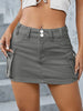 Streetwear Solid Color Cowboy Tight Skirts Women Pocket Design Sense Package Hip Slim Denim Mini Skirt Female Spring