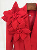 High Street Designer Runway Suit Set Women's Three Dimensional Flower Suit Jacket Trousers Pants Suit 2pcs