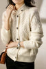 100% pure cashmere cardigan women's winter coat thickened loose knit sweater coat