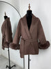 Fox Fur Wool Overcoat Women's Short Coat Office Lady Elegant Double-sided Woolen Coat Cardigan Jackets Loose Wool