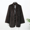 Women Thick Faux Fur Coat Lapel Hidden Button Loose Elegant Lady Outerwear Female Street Warm Commute Overcoat