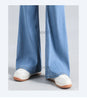 Loycell Sky Blue Ice Silk Boot Cut Pants Summer Casual High Waist Slim Simple Versatile Micro Flared Women's Jeans